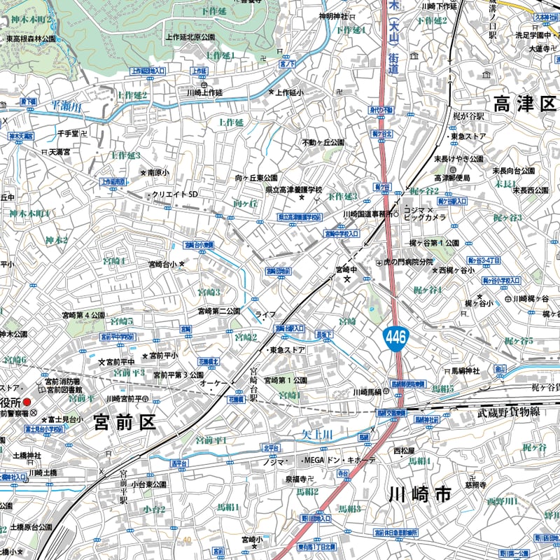 A川崎市西1/25000地図ダウンロード販売 | 地図素材