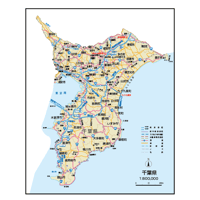 県別マップ　B県境カット千葉県地図ダウンロード販売