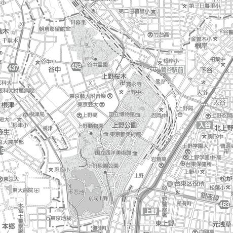 C東京都台東区1/25000白地図ダウンロード販売