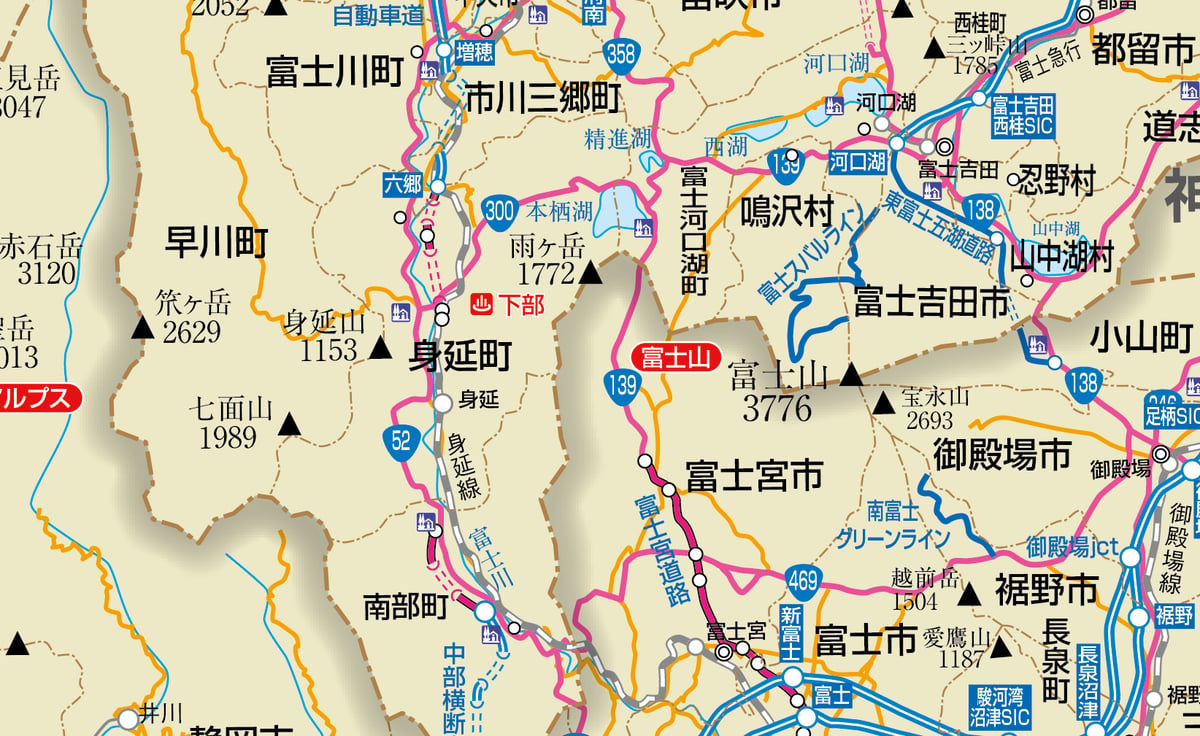 県別マップ B山梨県地図ダウンロード販売 | 地図素材