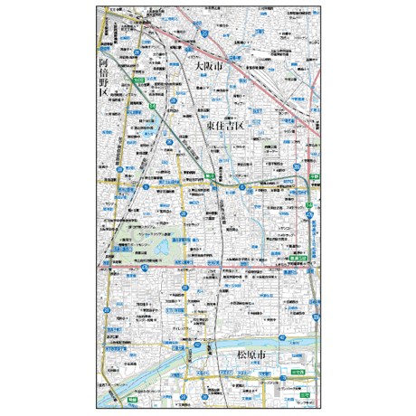 A大阪市東住吉区1／25,000地図タウンロード販売