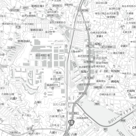 C横浜市金沢区白地図1/25000タウンロード販売