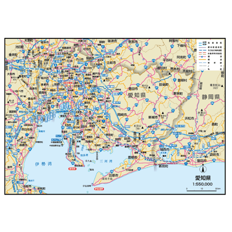 県別マップ　B愛知県地図ダウンロード販売