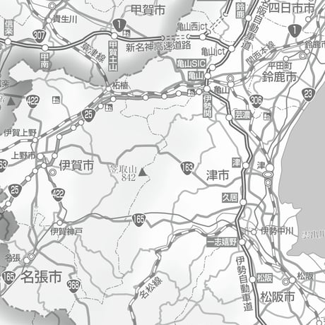 県別マップ　C三重県白地図ダウンロード販売
