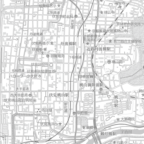 C京都区別伏見区白地図1／25,000PDFタウンロード販売