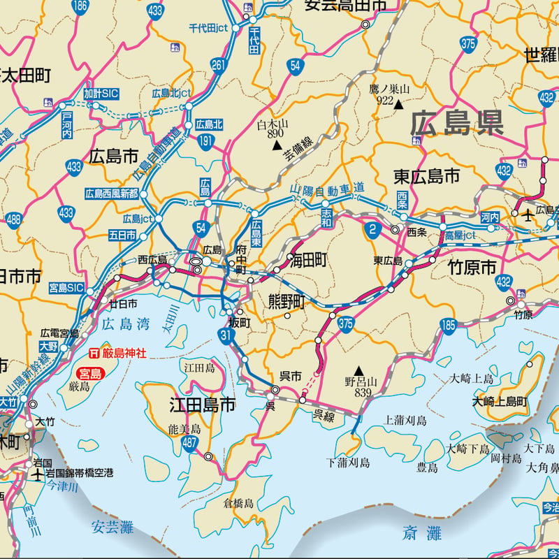 県別マップ B広島県地図ダウンロード販売 | 地図素材
