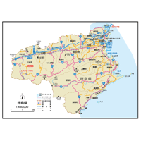 県別マップ　B県境カット徳島県地図ダウンロード販売