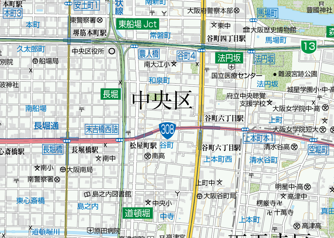 A大阪市中央区1／25,000地図タウンロード販売 | 地図素材