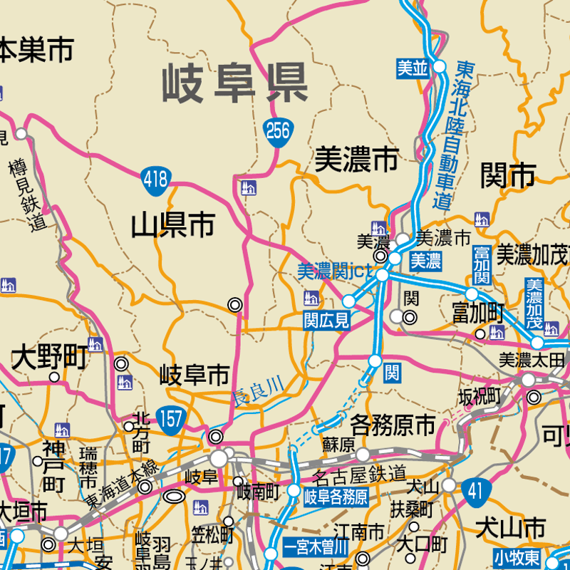 県別マップ B岐阜県地図ダウンロード販売 | 地図素材