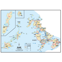 県別マップ　B県境カット長崎県地図ダウンロード販売