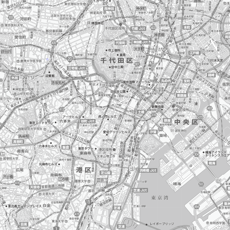 C東京23区全図 1／50,000白地図タウンロード販売 | 地図素材