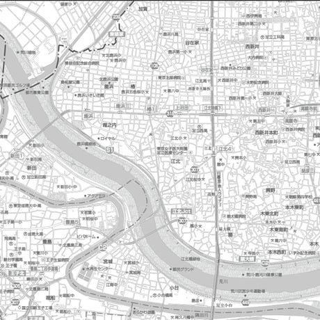 C東京都足立区1/25000白地図ダウンロード販売