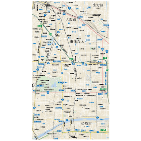 B大阪市東住吉区1／25,000地図タウンロード販売