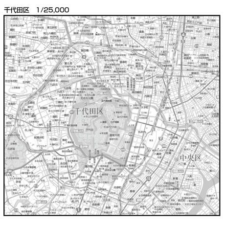 C東京都千代田区1/25000白地図ダウンロード販売