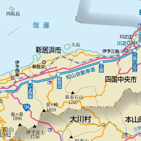 県別マップ　B愛媛県地図ダウンロード販売