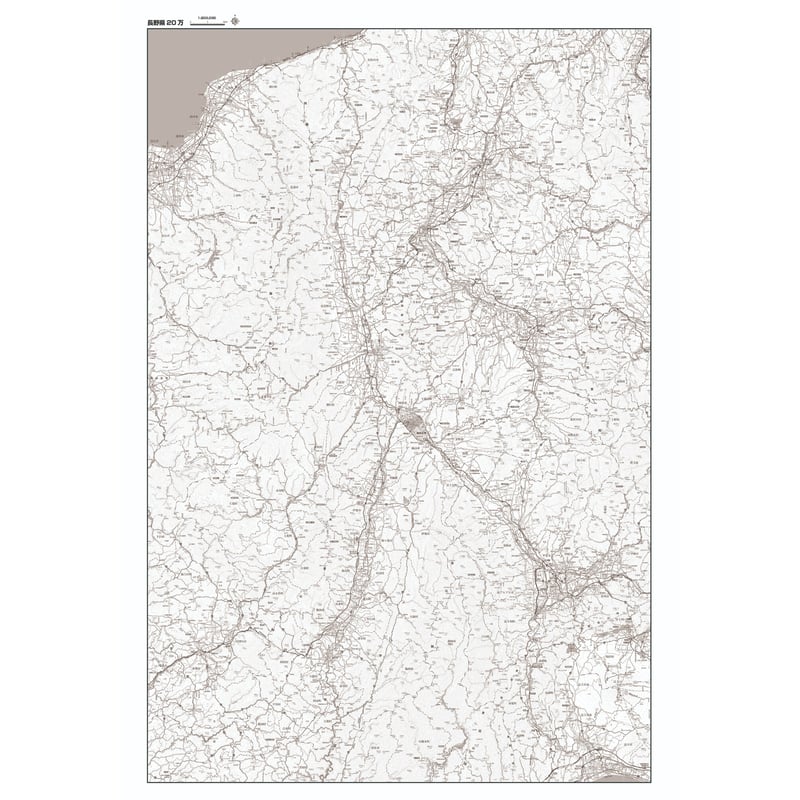 Cタイプ長野県詳細1/200000白地図タウンロード販売 | 地図素材