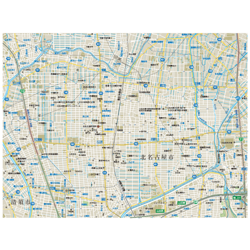 B北名古屋市全図 1／25,000PDF地図タウンロード販売 | 地図素材