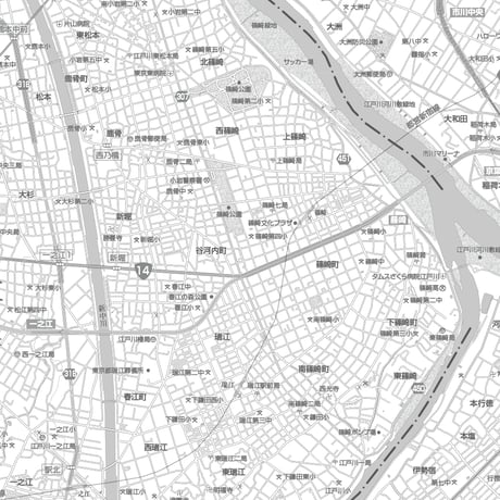 C東京都江戸川区1/25000白地図ダウンロード販売