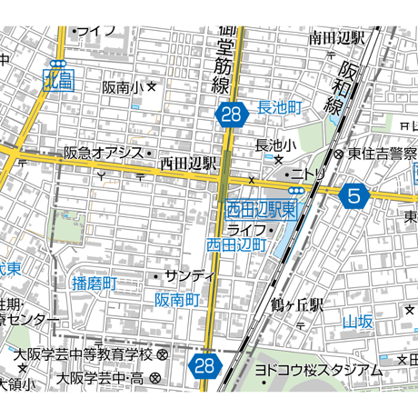 A大阪市阿倍野区1／25,000地図タウンロード販売