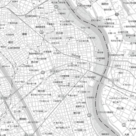 C東京都江戸川区1/25000白地図ダウンロード販売