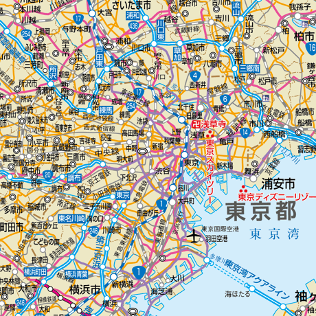 B地方別マップ　関東地方地図ダウンロード販売