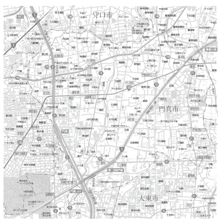 C門真市白地図1／25,000PDFタウンロード販売