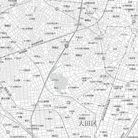 C東京大田区1/25000白地図ダウンロード販売