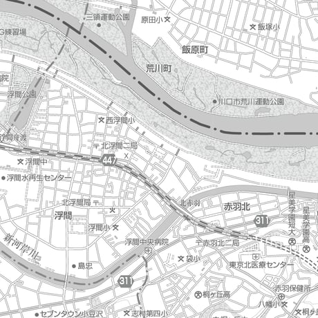 C東京北区1/25000白地図ダウンロード販売
