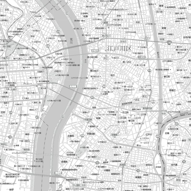 C東京23区全図1／25,000白地図ダウンロード販売 | 地図素材