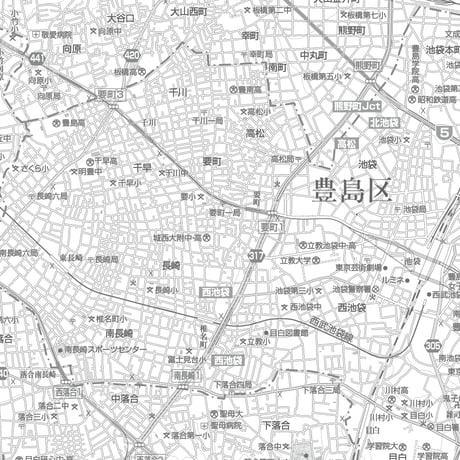 C東京豊島区1/25000白地図ダウンロード販売