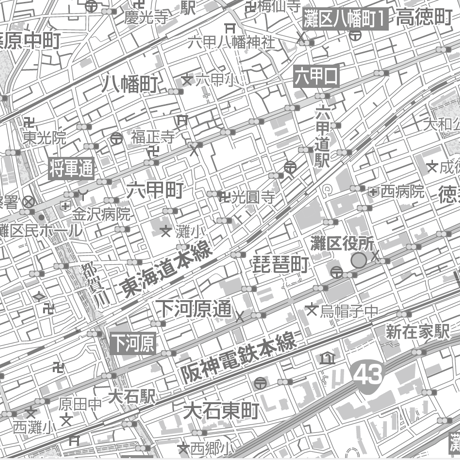 C神戸市灘区白地図1/25000PDFタウンロード販売