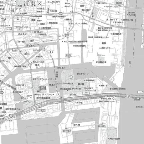 C東京都江東区1/25000白地図ダウンロード販売
