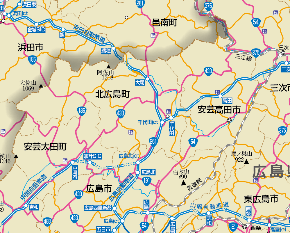 bbb　広島県各地図　10冊まとめて 県別マップ B広島県地図ダウンロード販売 | 地図素材