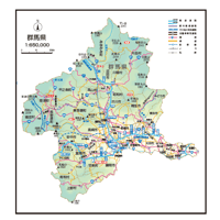 県別マップ　A県境カット群馬県地図ダウンロード販売