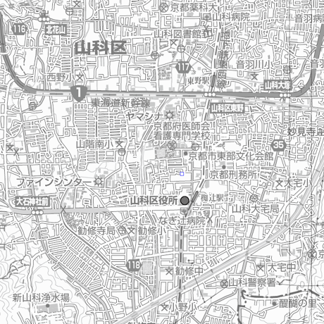 C京都市山科区　1／50,000白地図タウンロード販売