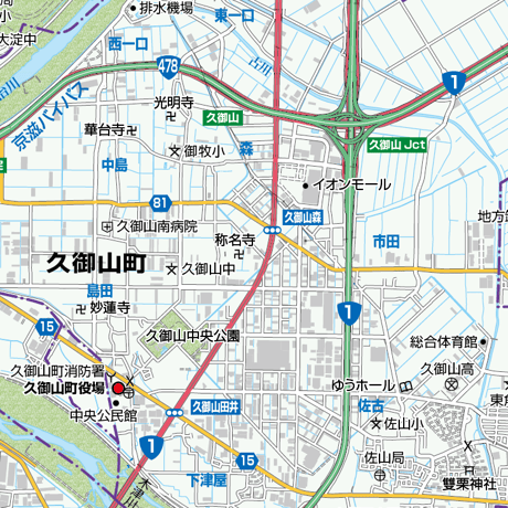 A京都府久御山町　1／50,000地図タウンロード販売