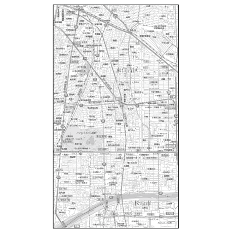 C大阪市東住吉区1／25,000白地図タウンロード販売