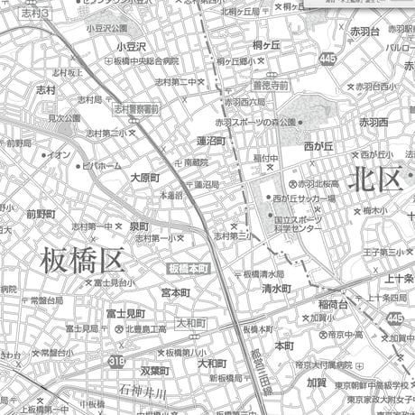 C東京板橋区1/25000白地図ダウンロード販売