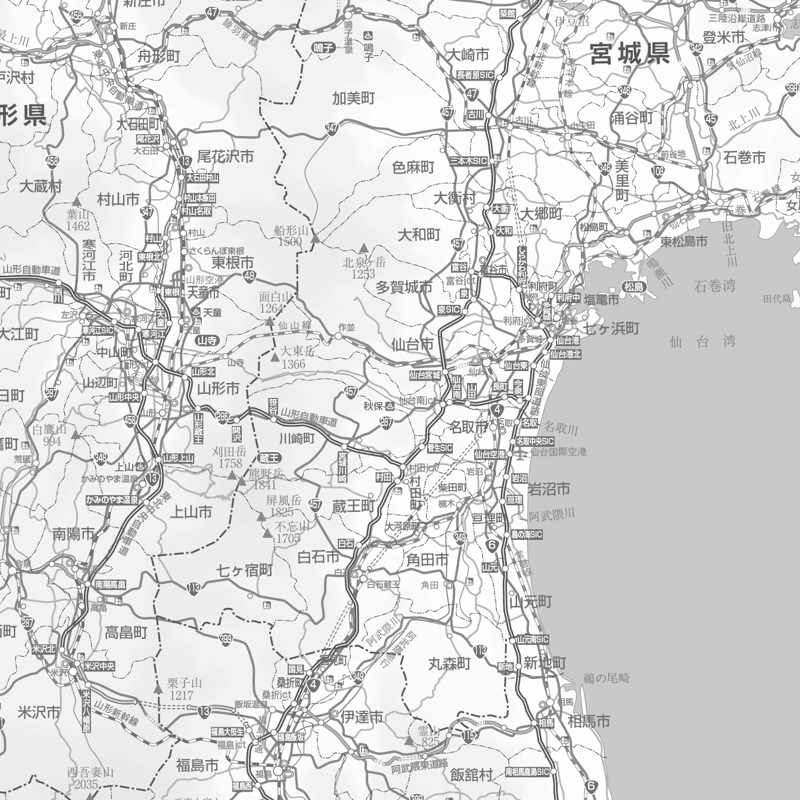 C日本地図 1-100万白地図ダウンロード販売 | 地図素材