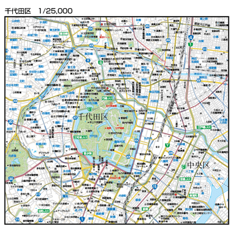 A東京都千代田区1/25000地図ダウンロード販売