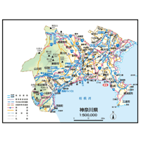 県別マップ　A県境カット神奈川県地図ダウンロード販売