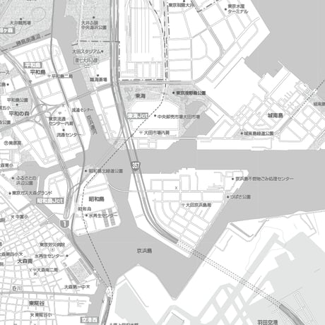 C東京大田区1/25000白地図ダウンロード販売