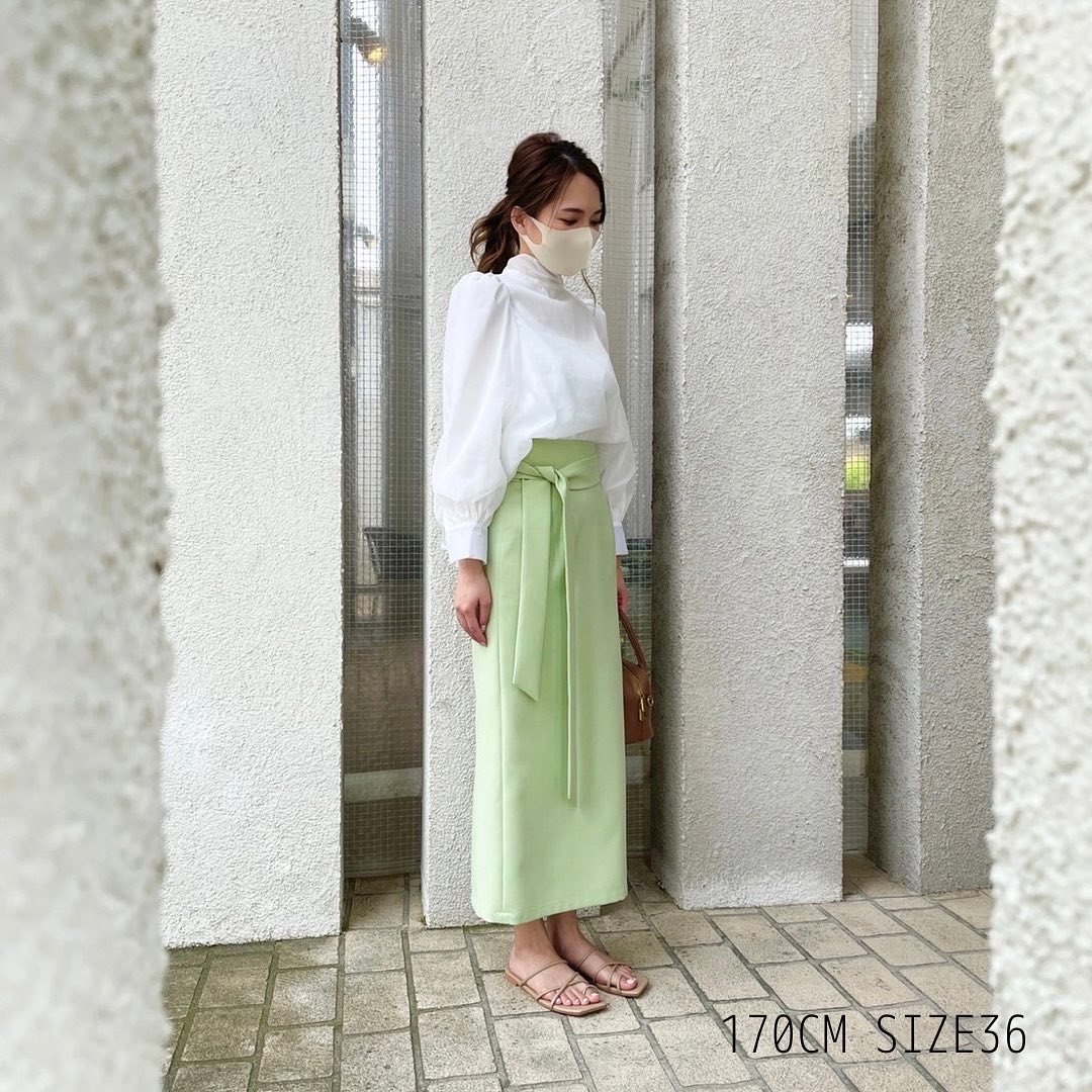 日本製 リネンライク ハイウエストタイトスカート | el.Meray  