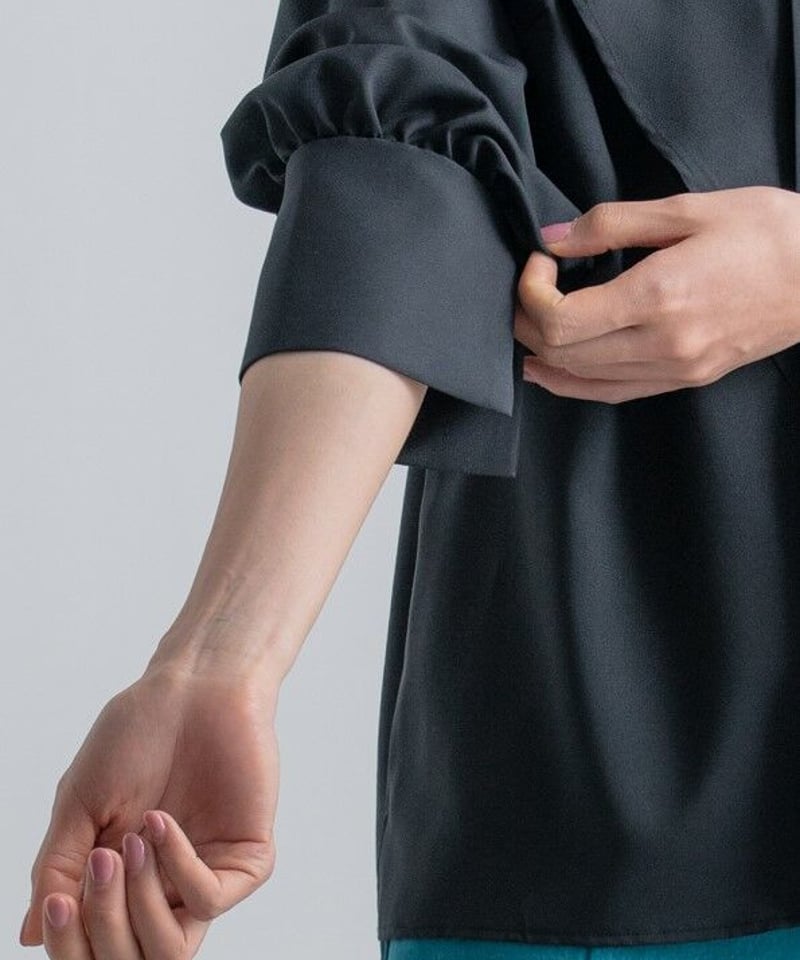 日本製 サステナブル ケープカラーブラウス 長袖 | el.Meray