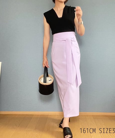 日本製 リネンライク ハイウエストタイトスカート