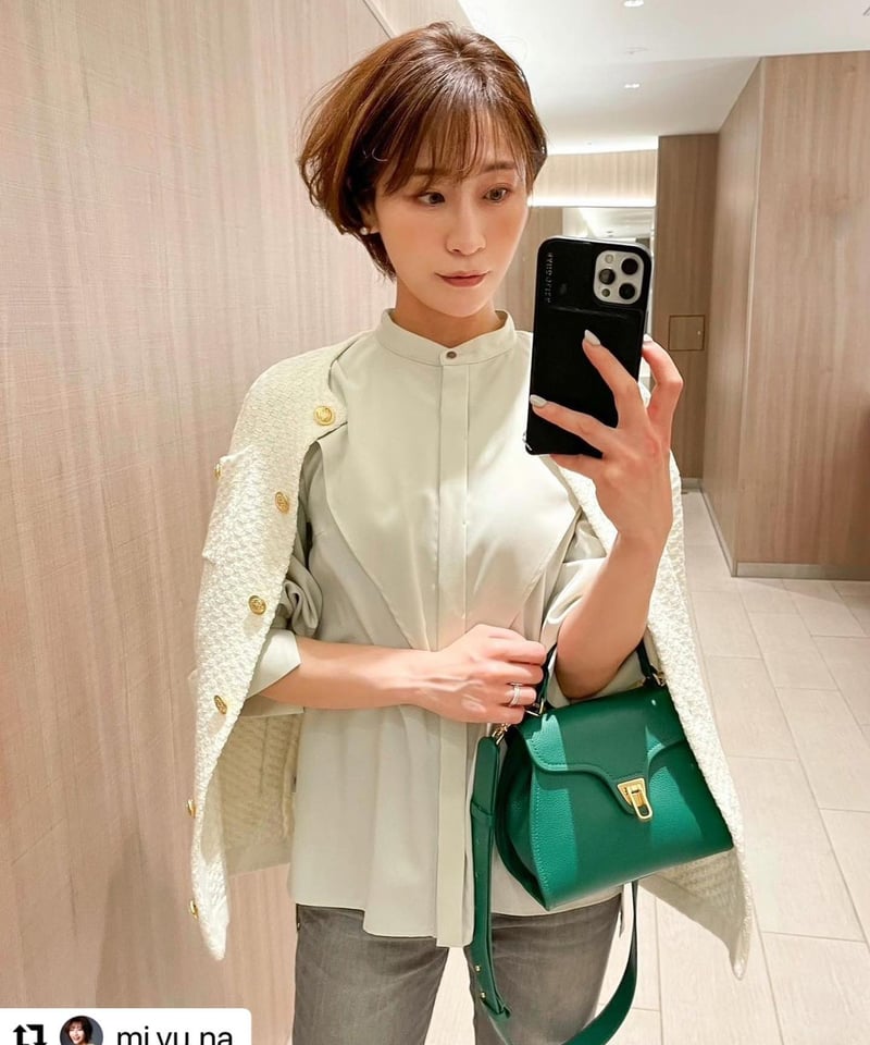 日本製 サステナブル ケープカラーブラウス 長袖 | el.Meray