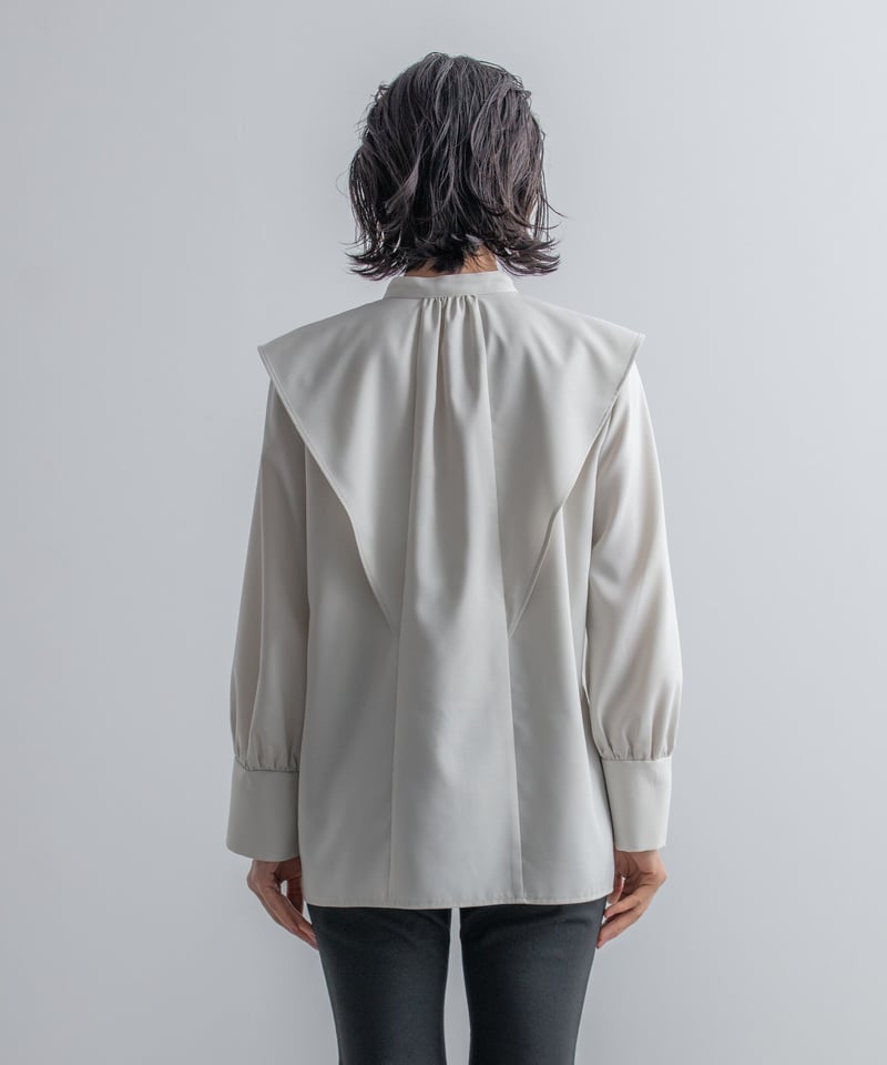 日本製 サステナブル ケープカラーブラウス 長袖 | el.Meray