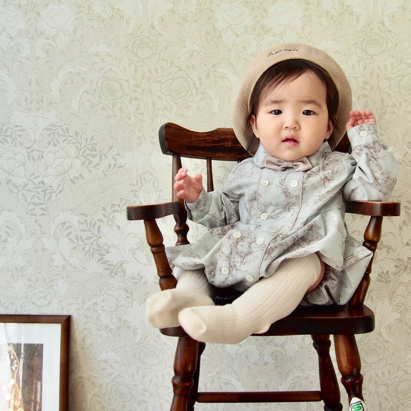 comorinoe 王子様ロンパース 王子様ロンパース 【 花柄ジャガード / Navy・Cream 】 | comorinoe