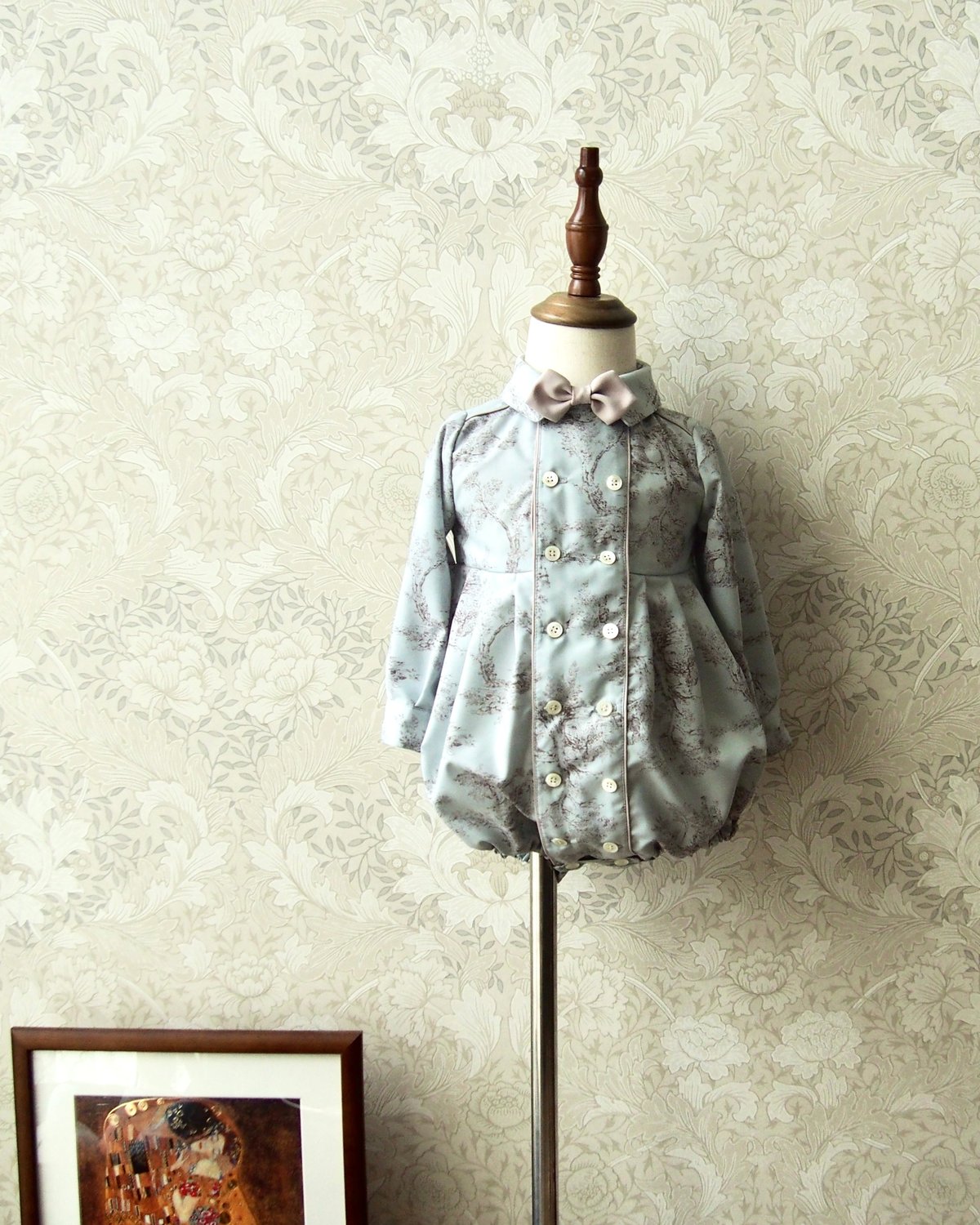 王子様ロンパース 【 花柄ジャガード / Navy・Cream 】 | comorinoe