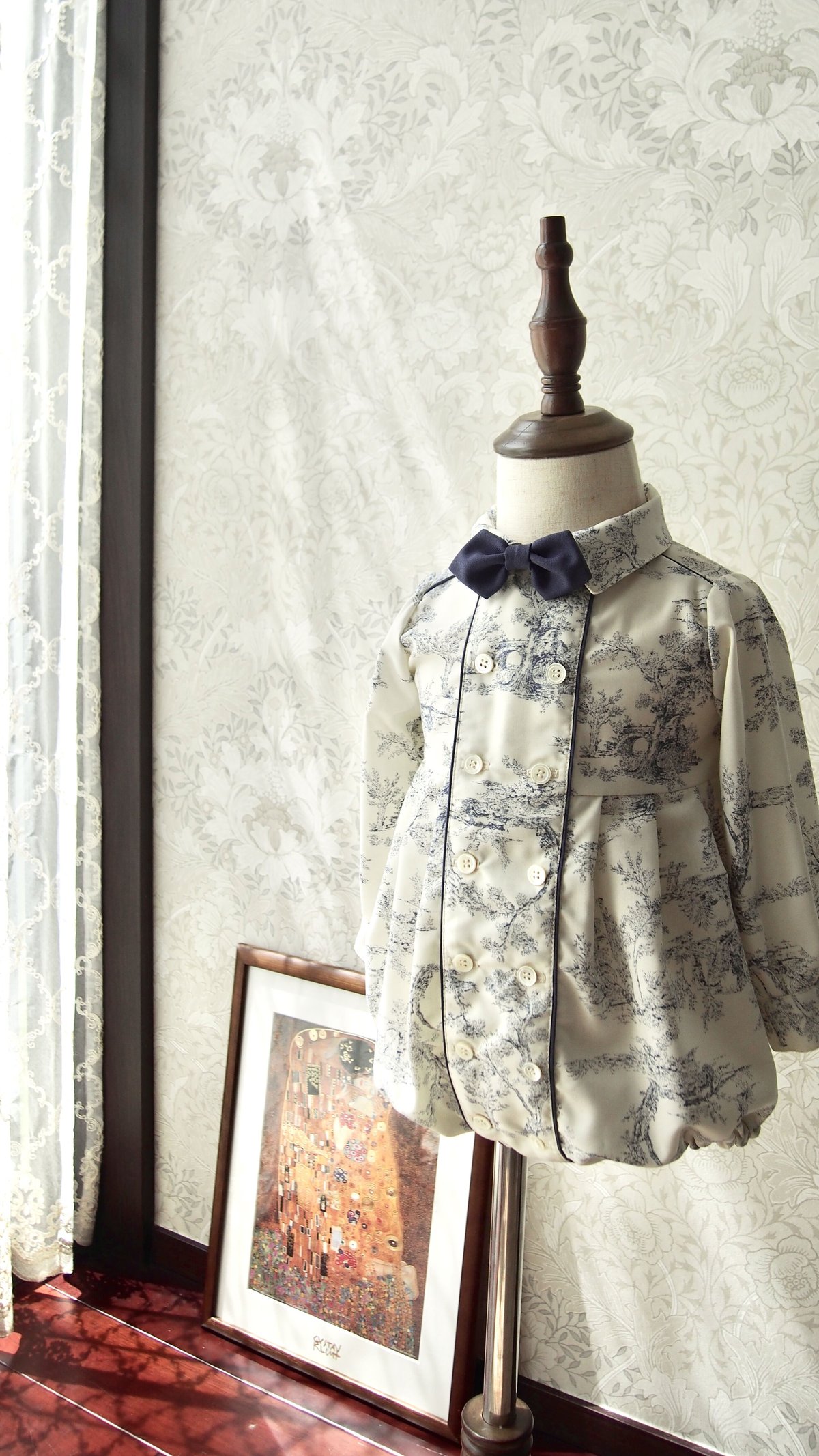 comorinoe 王子様ロンパース 王子様ロンパース 【 花柄ジャガード / Navy・Cream 】 | comorinoe
